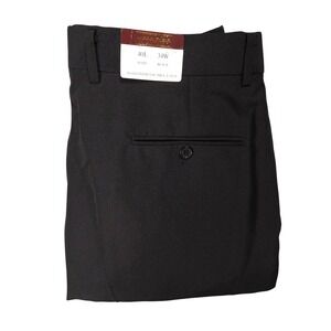 NEW Vittorio St. Angelo Dress Pants Black‎ Pleated Front Mens 34x40 MSRP $399